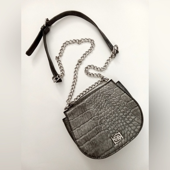 bebe Handbags - BEBE Michelle Mini Saddle Bag - vegan crocodile